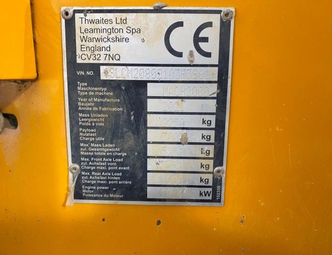 2021 Thwaites 3 Tonne Swivel Hydrostatic Dumper VK9044 | Dumper | Wieldumper