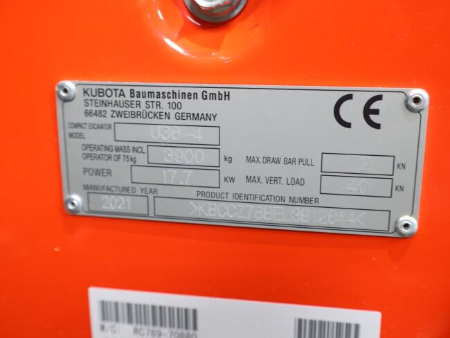 2021 Kubota U36-4 Hi Spec VK11029 | Graafmachine | Minigraver